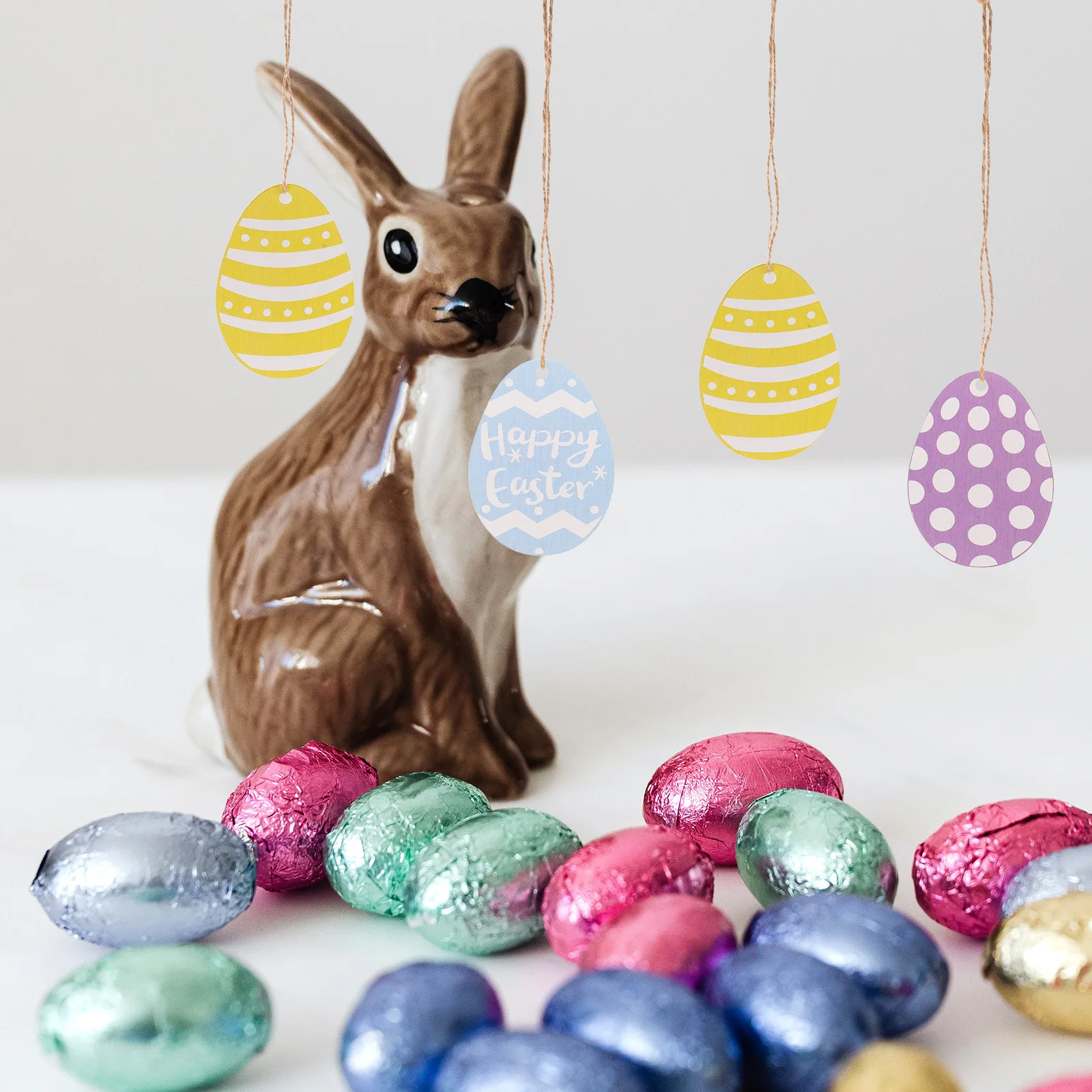 

10Pcs Easter Egg Wooden Cutouts Painted Colored Decorative Slices Perfect for Party Home Decoration DIY Craft Easter Egg