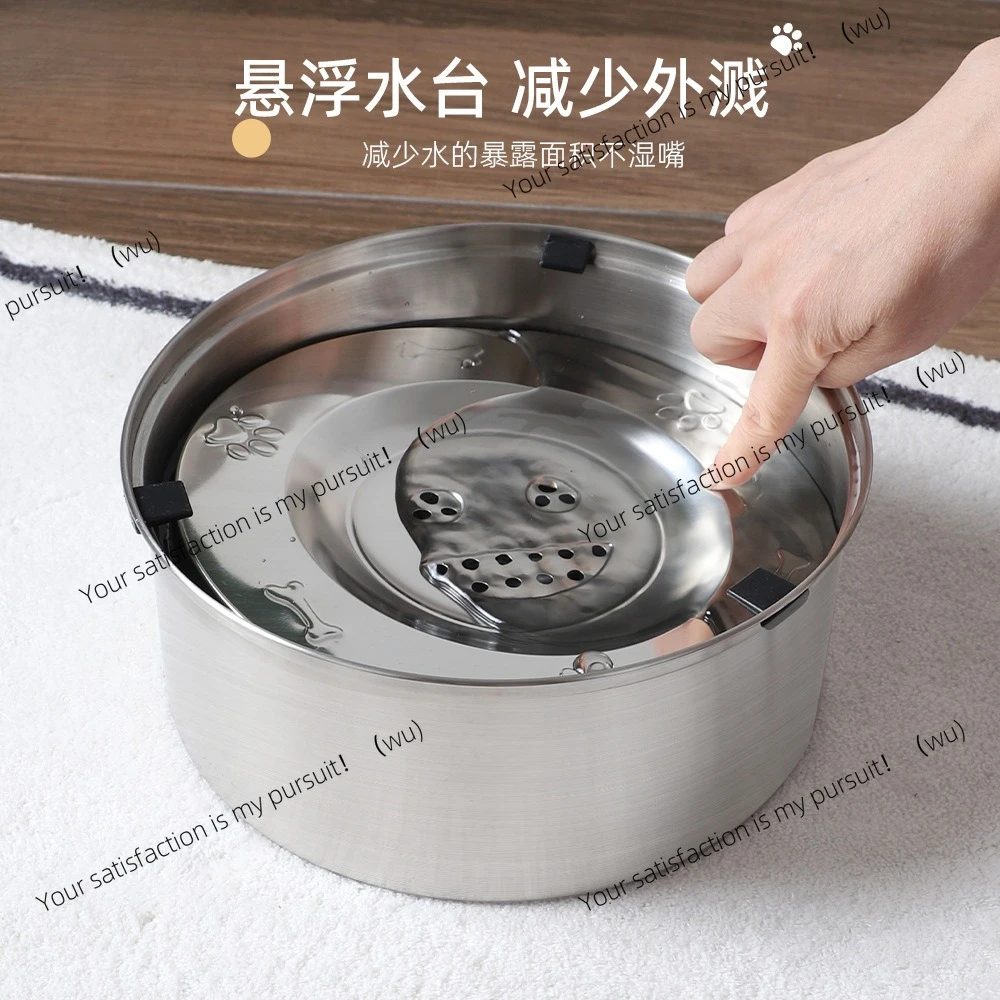 Pet food utensils cat and dog stainless steel dog bowl suspended bowl drinking water floating dog basin drinking water large