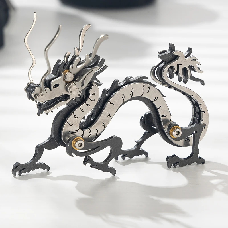 MOKR Dragon 3D metalen puzzel, een uitdagende hersenkraker voor volwassenen, ideaal als kerst- of verjaardagscadeau, modelbouwset.