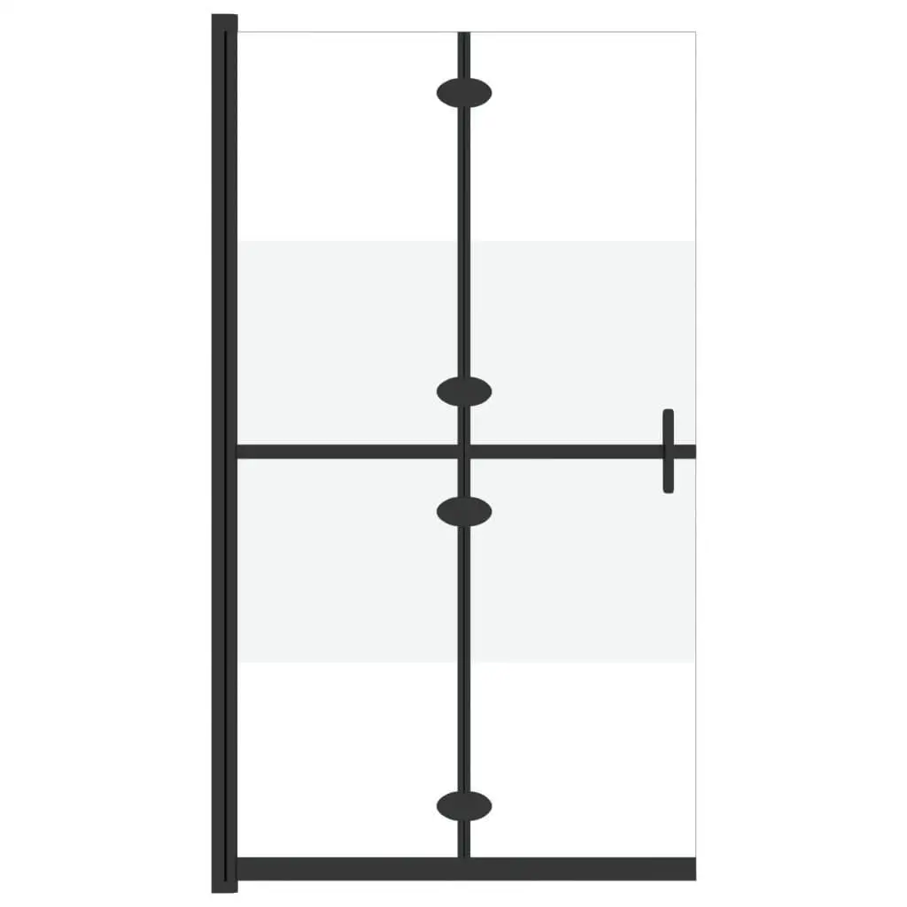 Foldable Walk-In Shower Wall - Half Frosted ESG Glass, 43.3x74.8, Space-Saving Design