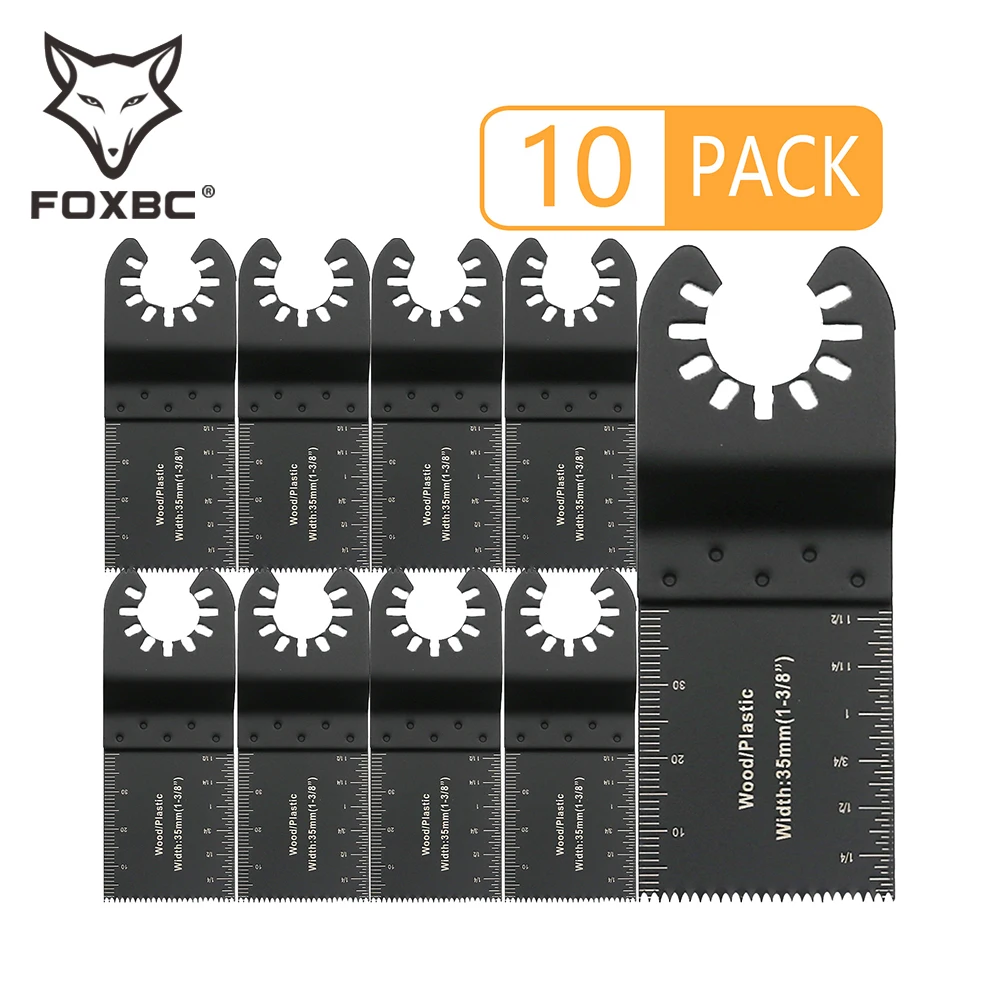 

FOXBC 10PCS Oscillating Tool saw blades Multi-function Renovator Trimmer Blade for Dermel, Bosch, Makita, Craftsman, Milwaukee