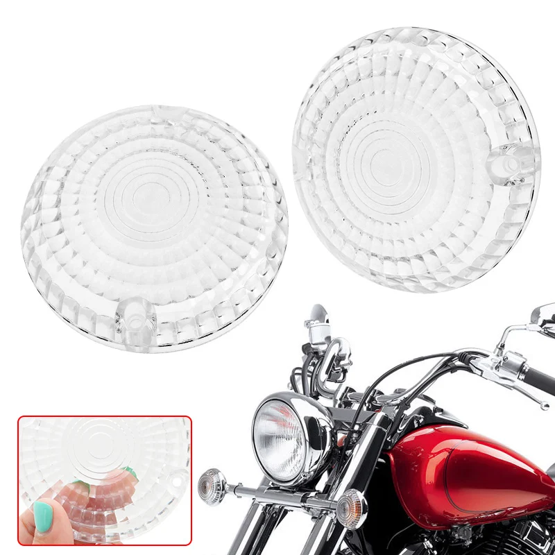 2 Pcs Motorcycle Clear Turn Signal Light Indicator Lens Cover For Yamaha V-Star 250 650 1100 Road Star V-Max Virago 750