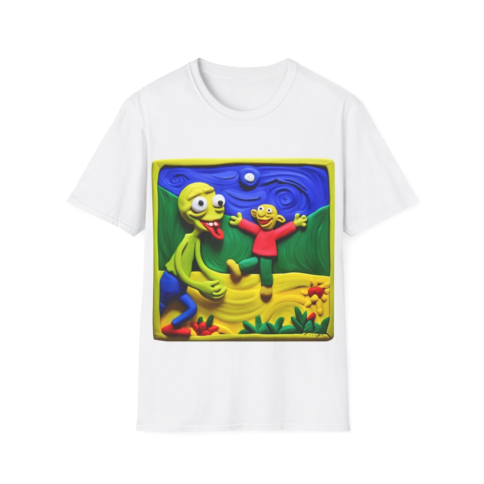 Alien tanzt mit einem düsteren Unisex-Softstyle-T-Shirt