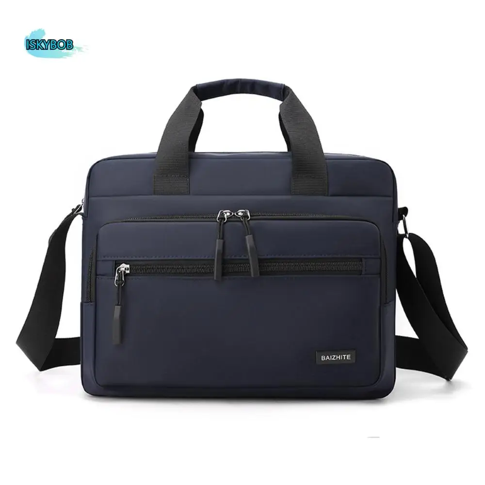 

Fashion Oxford Cloth Men Business Briefcases Brief Case Square Laptops Handbag Zipper Solid Color Crossbody Sling Bag Unisex