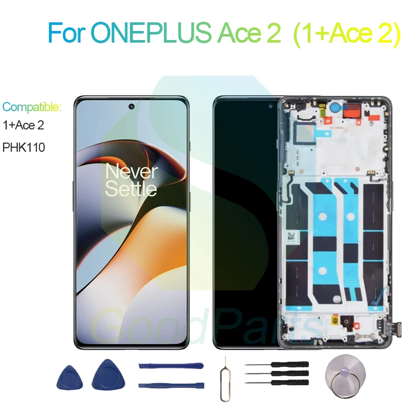 

For ONEPLUS Ace 2 Screen Display Replacement 2772*1240 PHK110 1+Ace 2 LCD Touch Digitizer