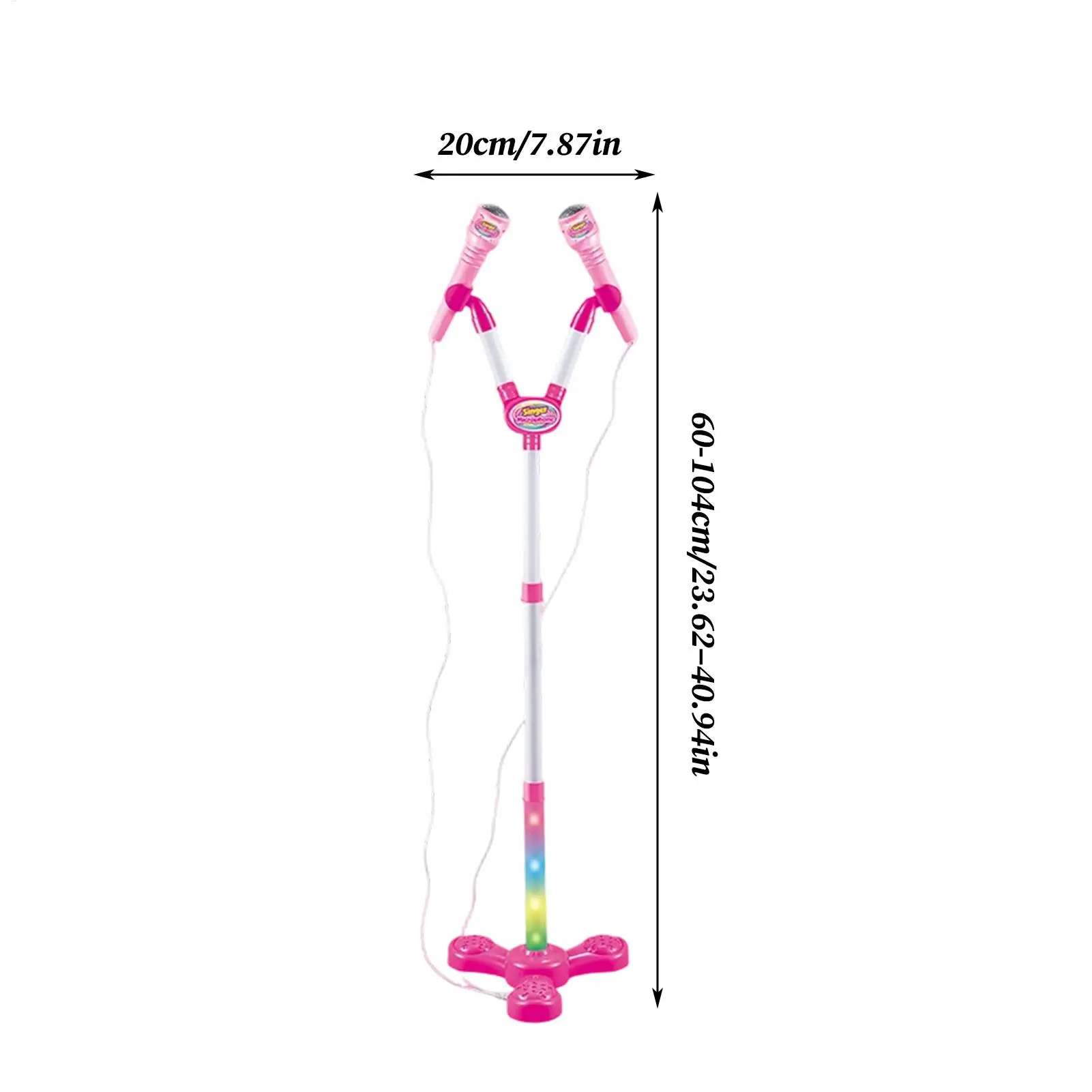 Microphone pour enfants avec support, Machine à chanter avec lumière colorée, jouet pour garçons et filles d'âge préscolaire