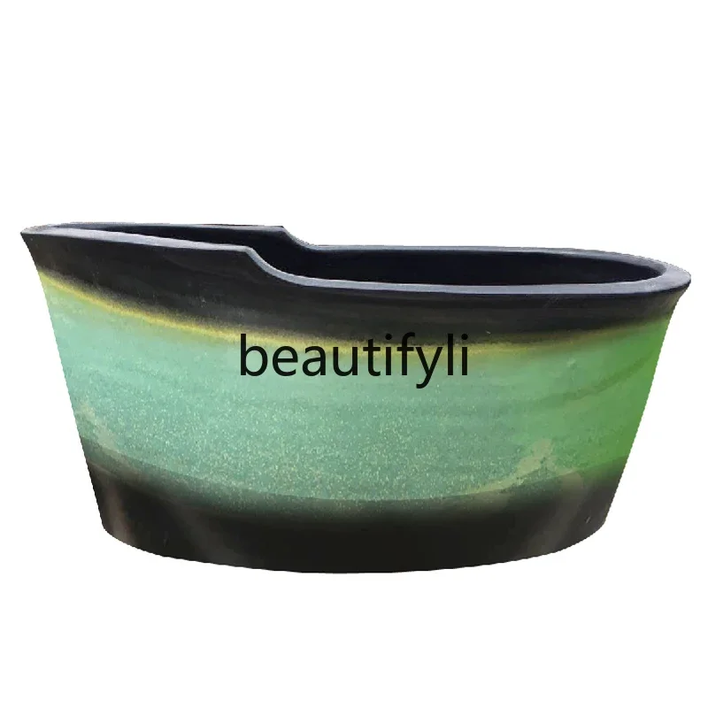 

ss25 Jingdezhen ceramic water tank hot spring oval Japanese bath tank hotel household bathtub