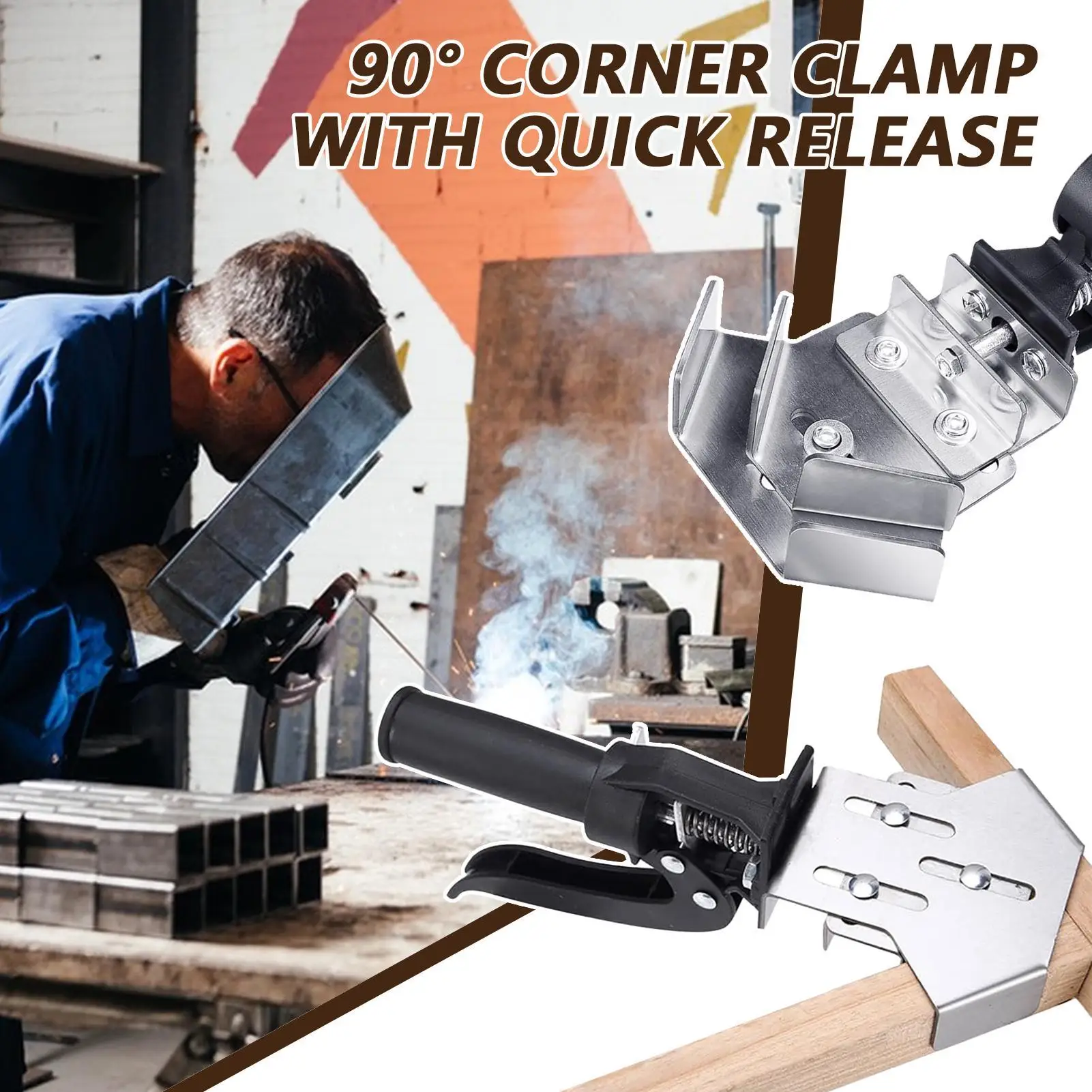 90 Degree Clamp Adjustable Quick Release Tool Non-Slip 90 Degree Right Angle Clamp For Woodworking Carpentry Frame Building