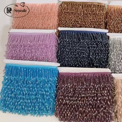 Green Milk Cee Color Tassels Beaded Lace Trim, High Crystal Hanging Bead, Curtain,Desk Lamp,Clothing Decoration, 5.5cm, New