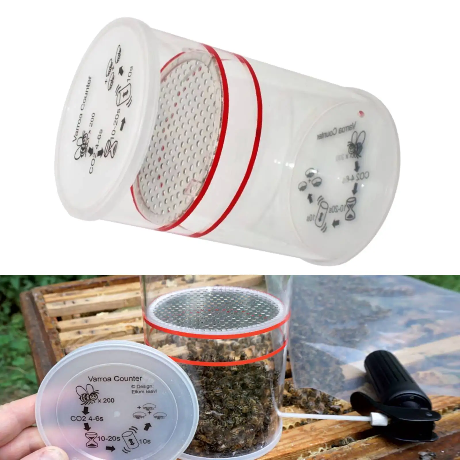 CO2 Bee Test Bottle Bee Checking Bottle Bee Tester Beekeeping Supplies Plas
