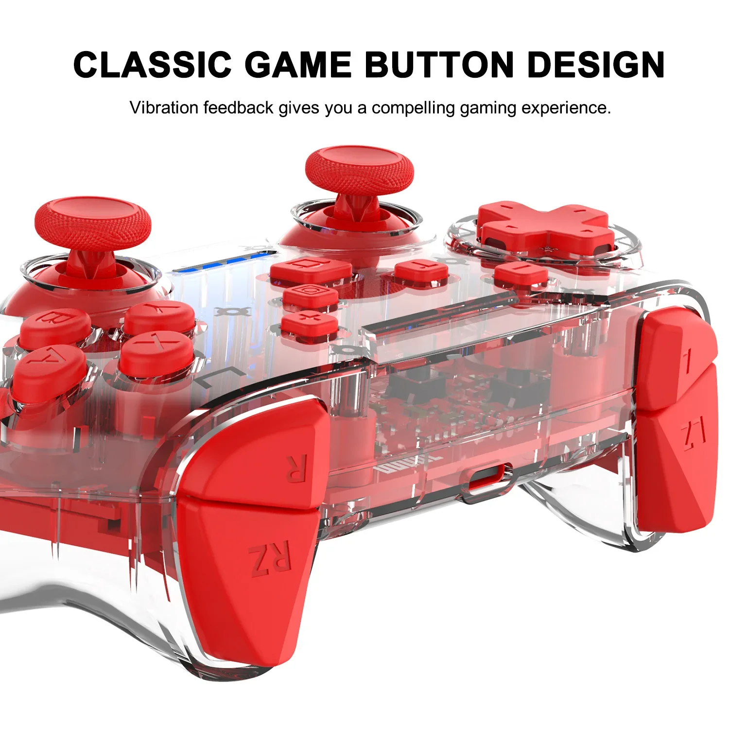 Transparent Swich Handle Vibrates To Wake Up The Continuous Swich Pro Bluetooth Tesla Transparent Ens Gamepad