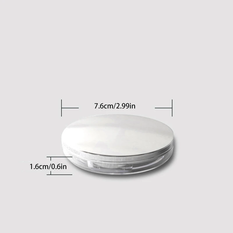 Caixa de pó de plástico ultrafina portátil pote solto viagem maquiagem jar peneira recipiente com espelho de sopro de pó