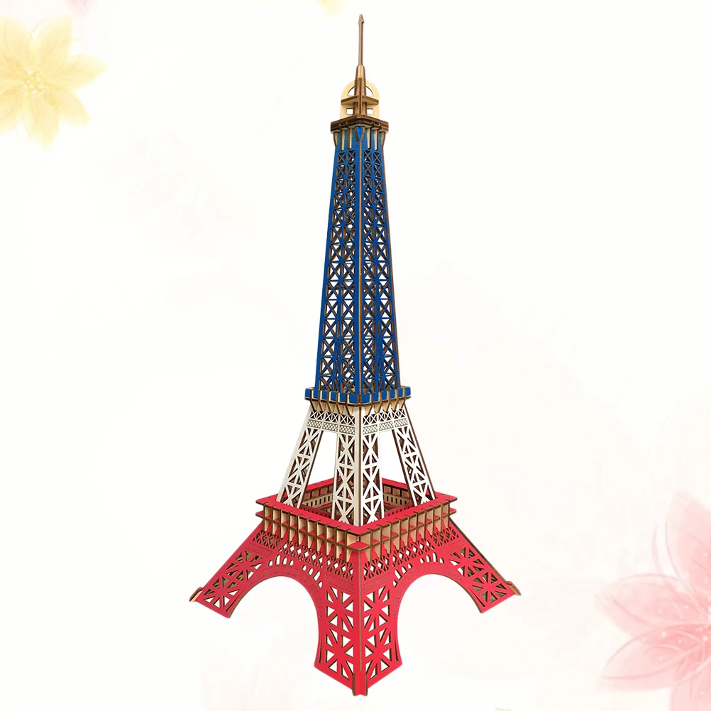 12-Piece 3D Wooden Diy Building Educational Brain Teaser Game Developmental Gift For Children Ages 4-8 Eiffel Tower