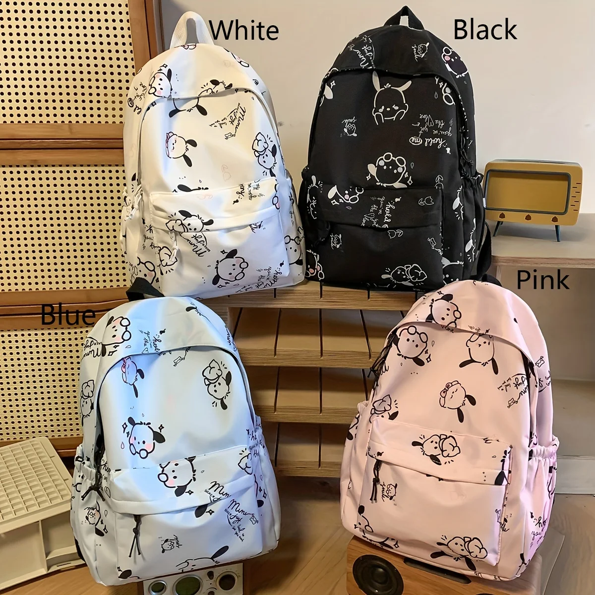 Casual backpack women\'s new cute ins style large capacity multi-color backpack Korean style commuter casual backpack printing position random