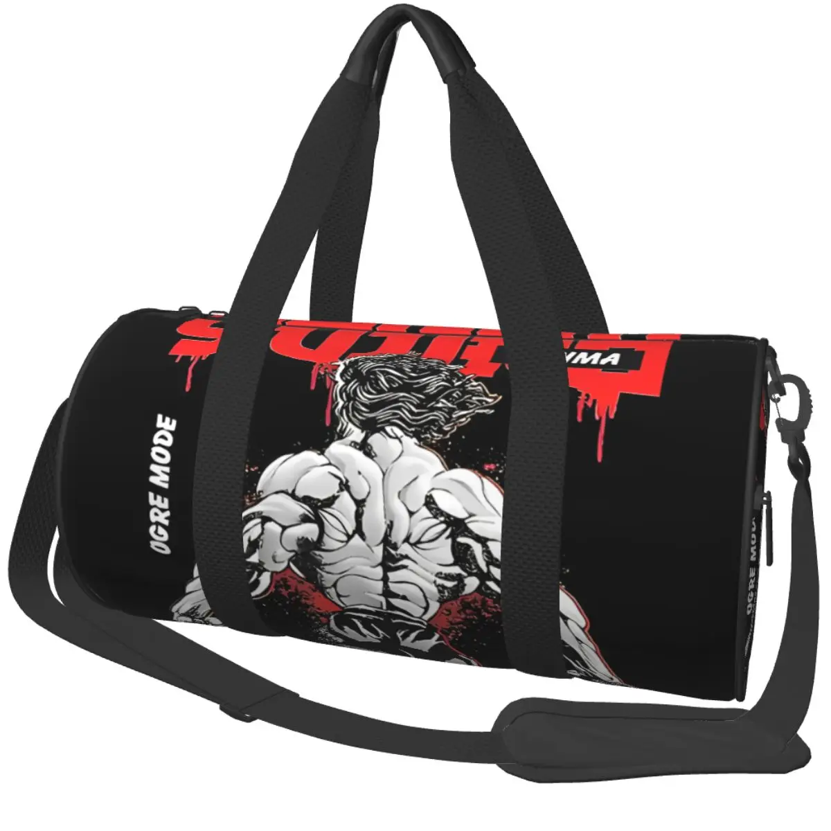 Baki Jack Yujiro Hanma Gym Bag Bodybuilding Manga Sports Bags Men Custom Large Capacity Vintage Fitness Bag Portable Handbags