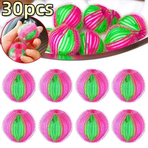 30/6pcs 매직 세탁 공 헤어 캐처 청소 공 재사용 가능한 세탁기 모피 얼룩 제거 필터 더러운 수집 도구