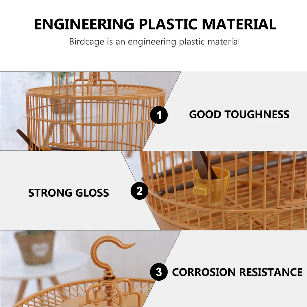 

1 set Creative Bird Cage for Pet Parrot Budgie Cockatiel with Hook Stand Tray Plastic Supply Play Aviary Nesting
