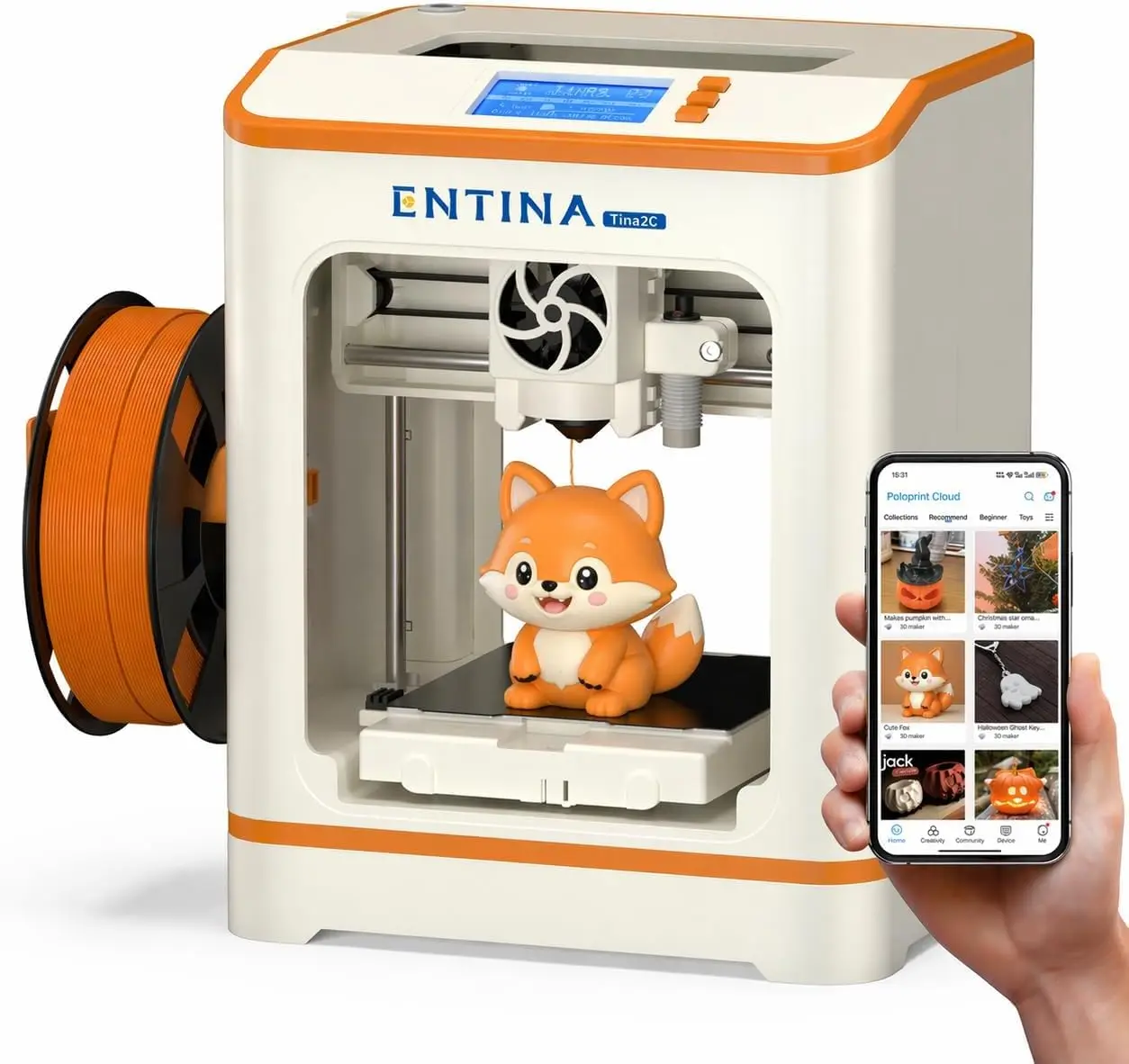 3D Printer For Kids Beginners Fully Assembled Starter Mini Start 8 Mins App Wifi Control Auto Leveling 3000 Plus Model Library 2