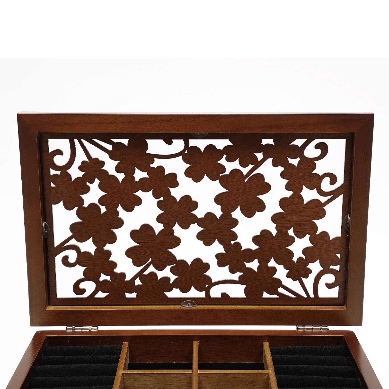 

Jewelry Box, 6 Levels Wooden Jewelry Box Vintage Carved Flower Design Gift for Mother, Wife, Girlfriend 12.2" X 7.9" X 9.6"