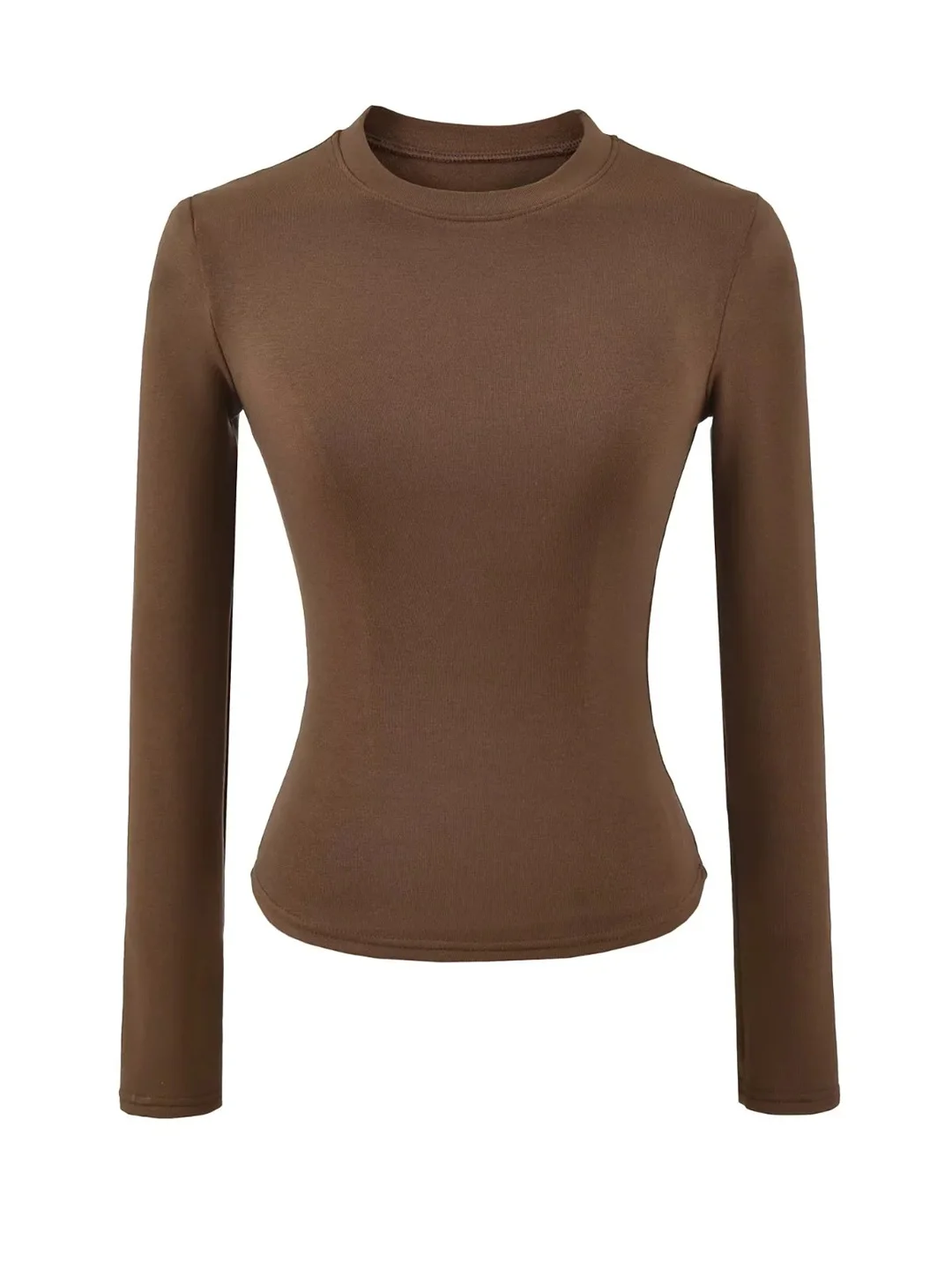 

Женская облегающая футболка-базовая модель с длинным рукавом, утепленная, с круглым вырезом, для осени-зимы 2025, новая коллекция, сексуальный топ