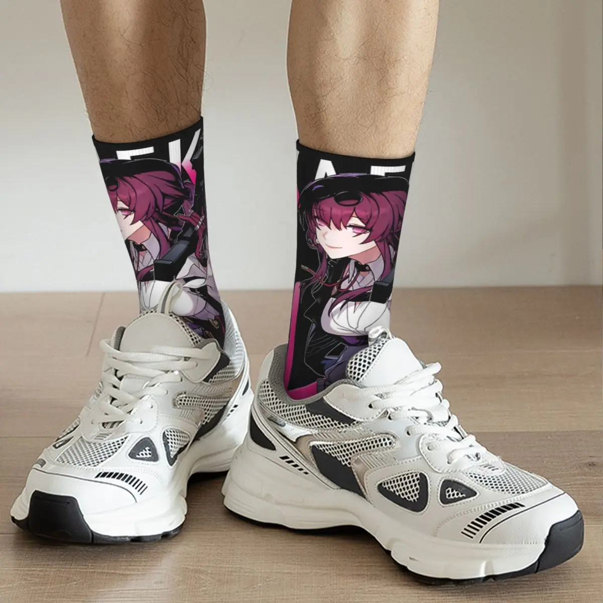 Fashion Kafka Honkai Star Rail Basketball Socks Game Anime Polyester Long Socks for Unisex Sweat Absorbing