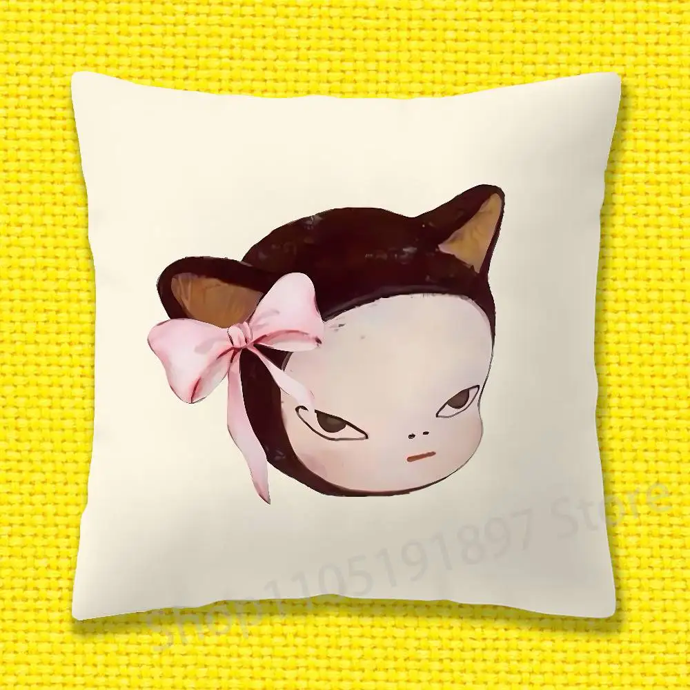 اليابانية فتاة Y-يوشيتومو نارا رمي كيس وسادة ل 50x50 سنتيمتر 30x30 سنتيمتر 55x55 سنتيمتر 45x45 سنتيمتر 40x40 سنتيمتر مربع السرير المخدة غطاء