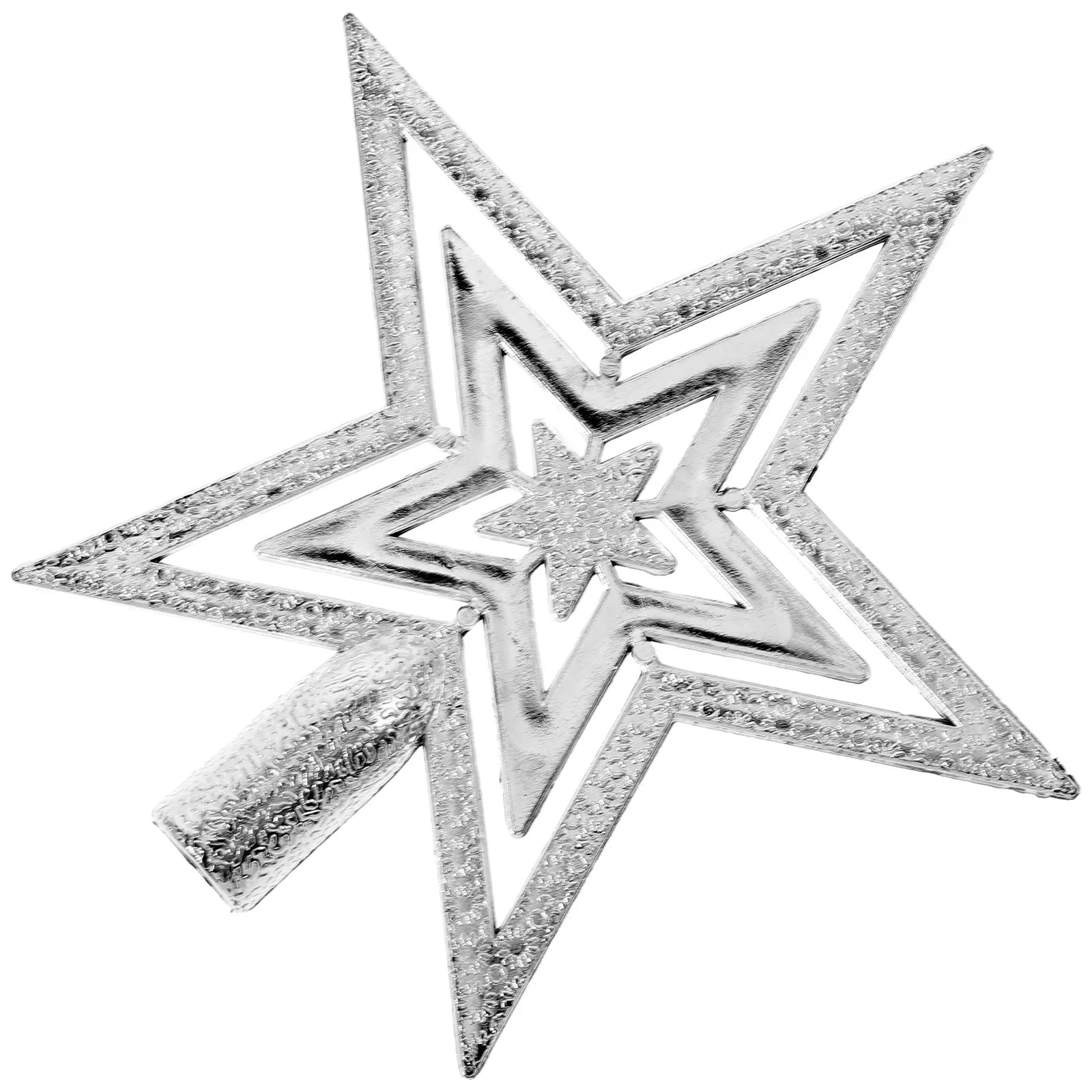 

10cm Christmas Tree Topper Star Silver Festival Decoration Lightweight Portable Installation Lovely Design Brightness