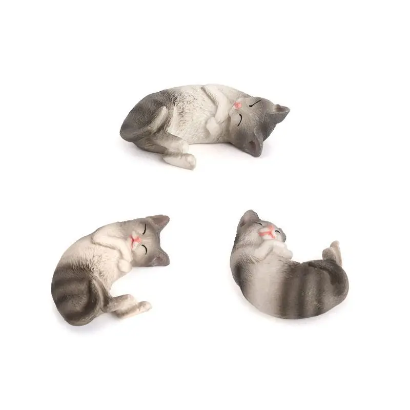 Simulation animal model pet cats ornament sleeping kitten desktop decoration