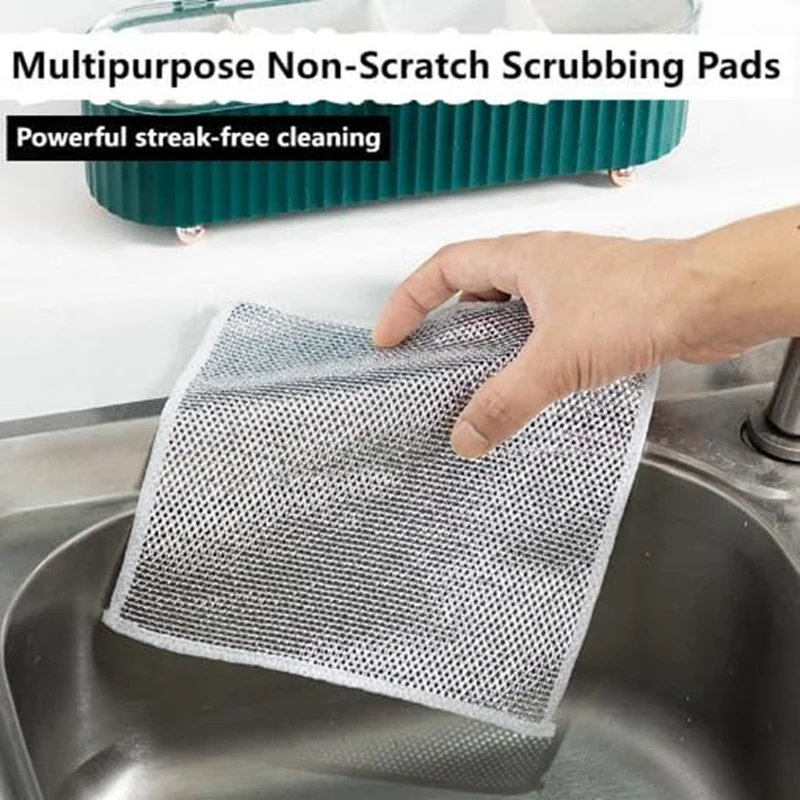 Anti-Scratch Dishcloth,Wet And Dry Use,Scrubs And Cleans Dishes,Sinks,Counters, Stoves,Easy Rinse,Machine Washable