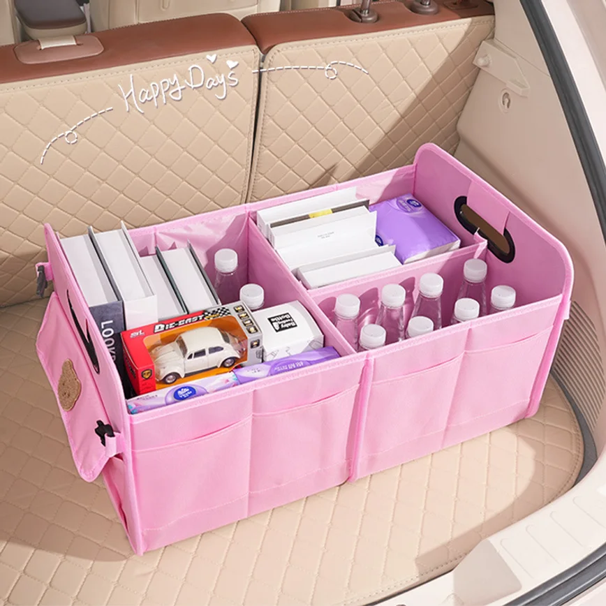 Oxford Fabric Storage Box Household Clothes Organizer Foldable Car Trunk Storage Container Home Auto Use