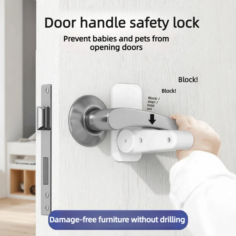 Baby Safety Lock for Doors and Windows - Child & Pet Proof Door Handle Lock, Anti-Theft Security Buckle