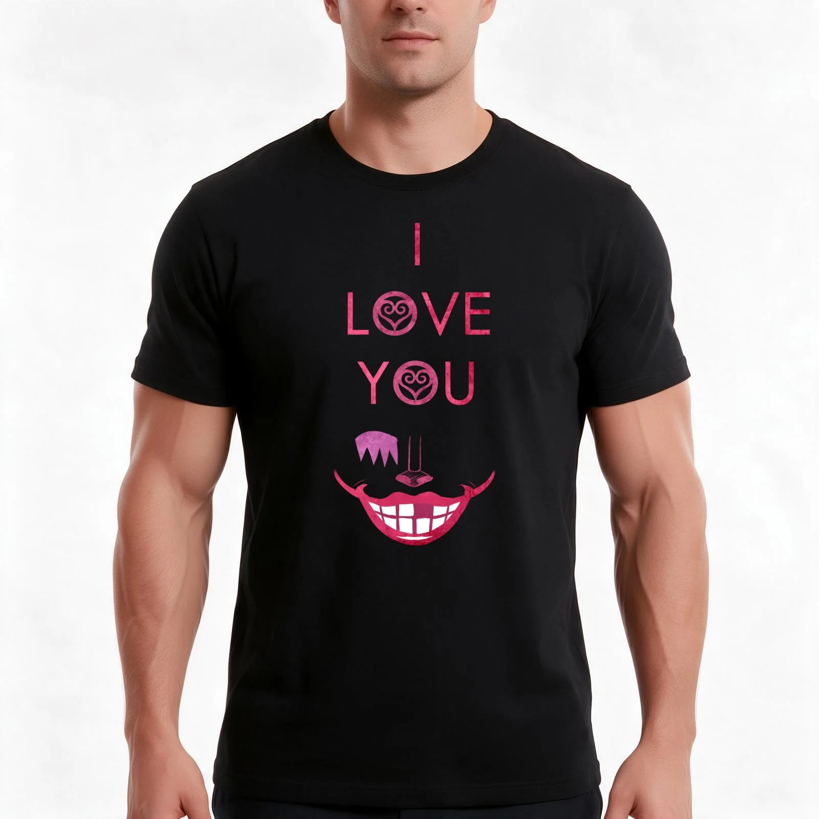 I Love You T-Shirt, Summer Casual Cotton Tee, Oversized Streetwear Tops, Vintage Graphic Print, Loose Fit Short Sleeve