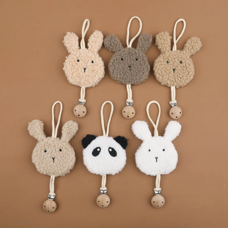 Catena per clip per ciuccio per bambini Decorazione per ciondolo a forma animale peluche Porta ciuccio Guinzaglio per per