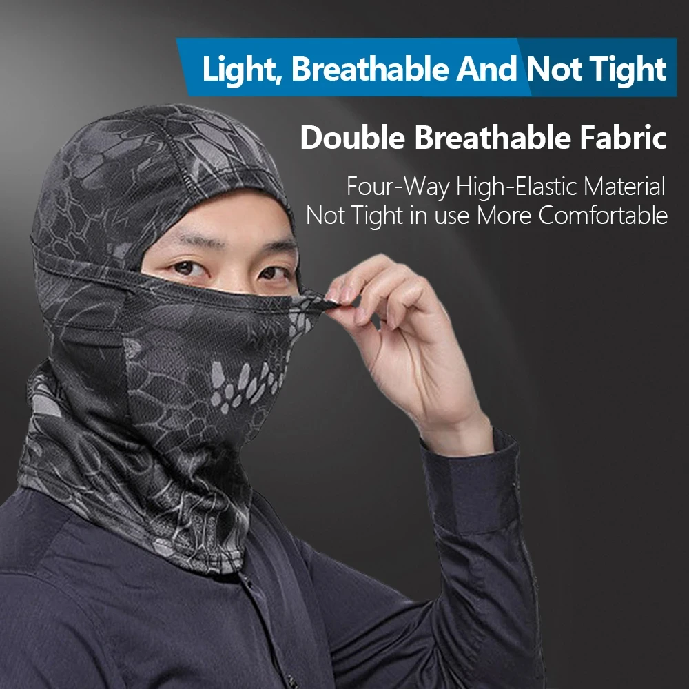 قناع وجه كامل مموه للدراجة ، وشاح ركوب الدراجات ، حماية من أشعة فوق البنفسجية ، تنفس ، الصيف ، حرير جليدي ، غطاء وجه رياضي ، معدات دراجة MTB