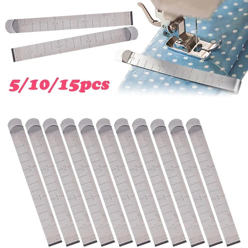 5/10/15Pcs Metal Sewing Clip Stainless Steel Sewing Crimping Clips DIY Clothing Stitching Pinning Marking Quilting Ruler Tools