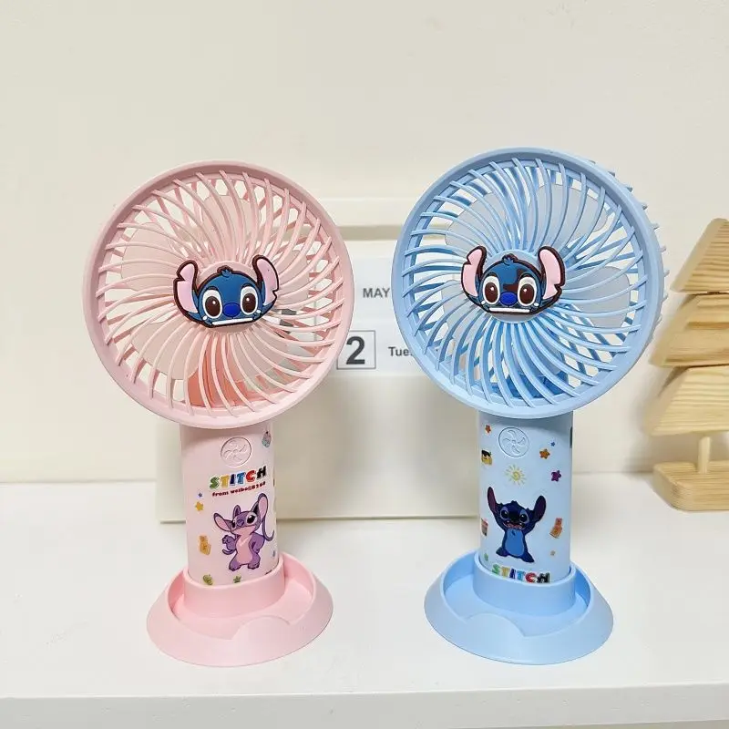 新しいリロ & スティッチアニメかわいい甘いミニファンかわいい漫画アニメアクセサリー USB 充電発光ハンドヘルドファンキッズギフトおもちゃ