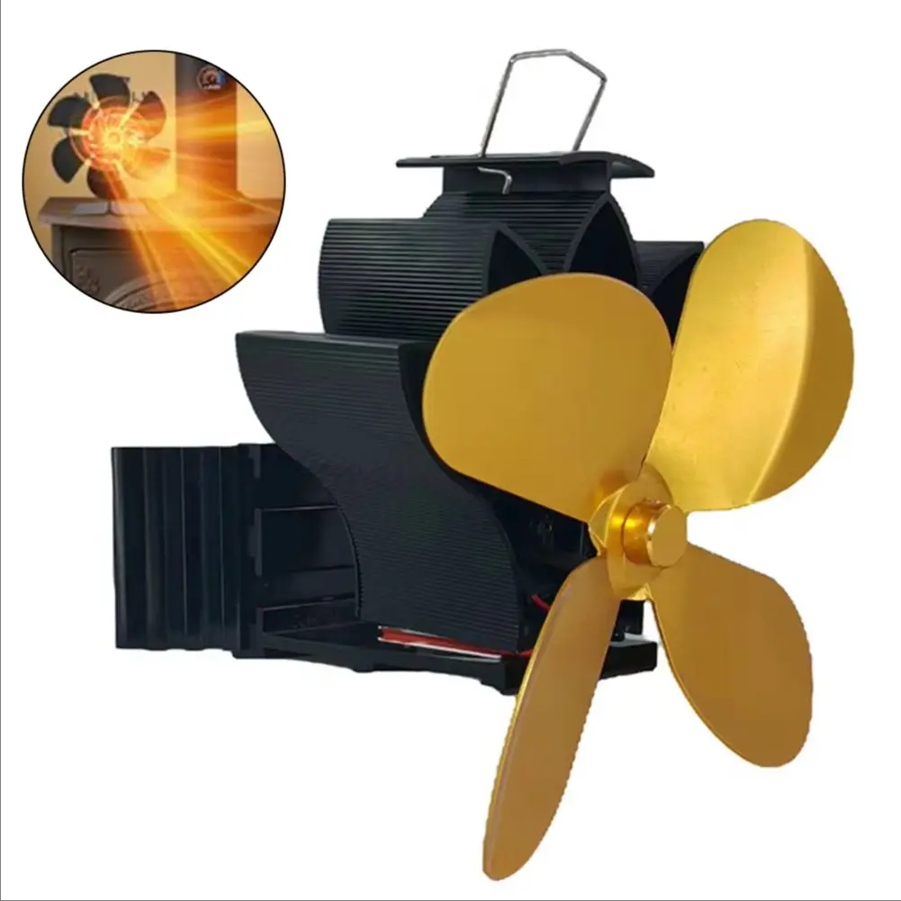 1 قطعة مراوح الموقد تعمل بالطاقة الحرارية مروحة موقد الخشب: أجزاء مروحة الموقد الصديقة والهادئة والكفاءة سبائك الألومنيوم 17.2x10x9.6 سنتيمتر #2