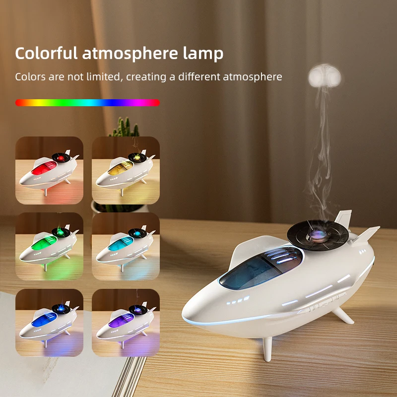 Spaceship Shaped Fragrance Diffuser, Desktop Decoration, Aircraft Model Design, Two Spray Modes, Air Humidifier, Aromatherapy