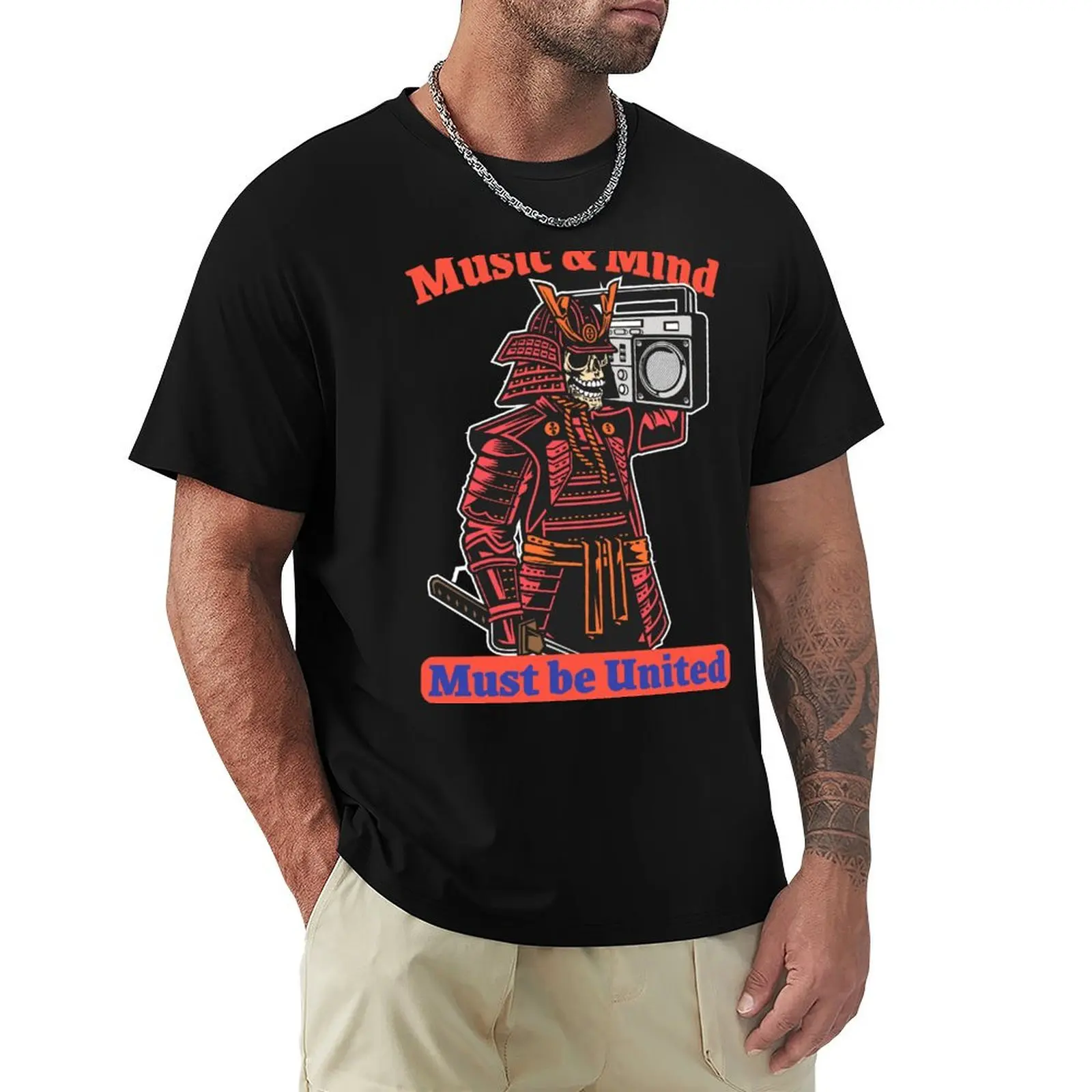 

Music & Mind Must Be United T-Shirt Retro Graphic Print T-Shirt