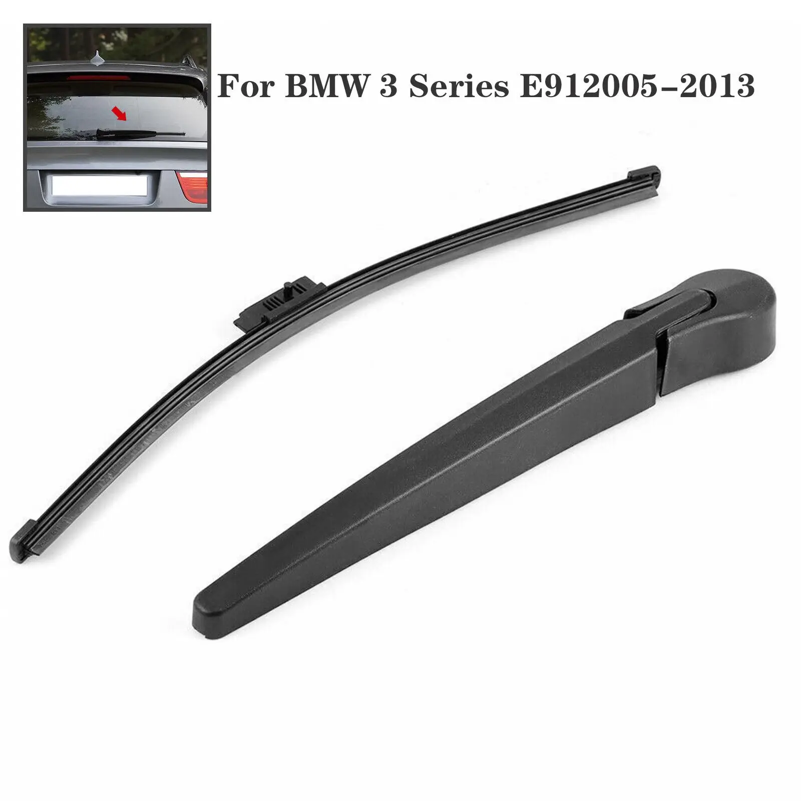 Pára-brisas traseiro janela Wiper braço e lâmina para BMW Série 3, E91 2005-2013, Auto limpadores de pára-brisas e peças