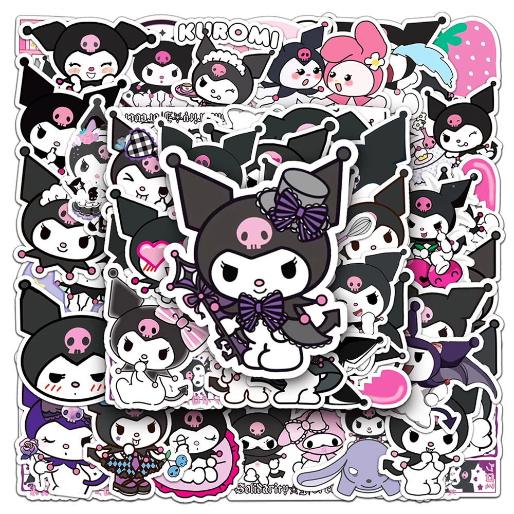 10/30/50 Uds. Lindas Pegatinas de Graffiti de Dibujos Animados de Sanrio Kuromi, Divertidas Calcomanías de Anime para Maletas, Teléfonos, Laptops, Decoración, Juguetes, Regalos