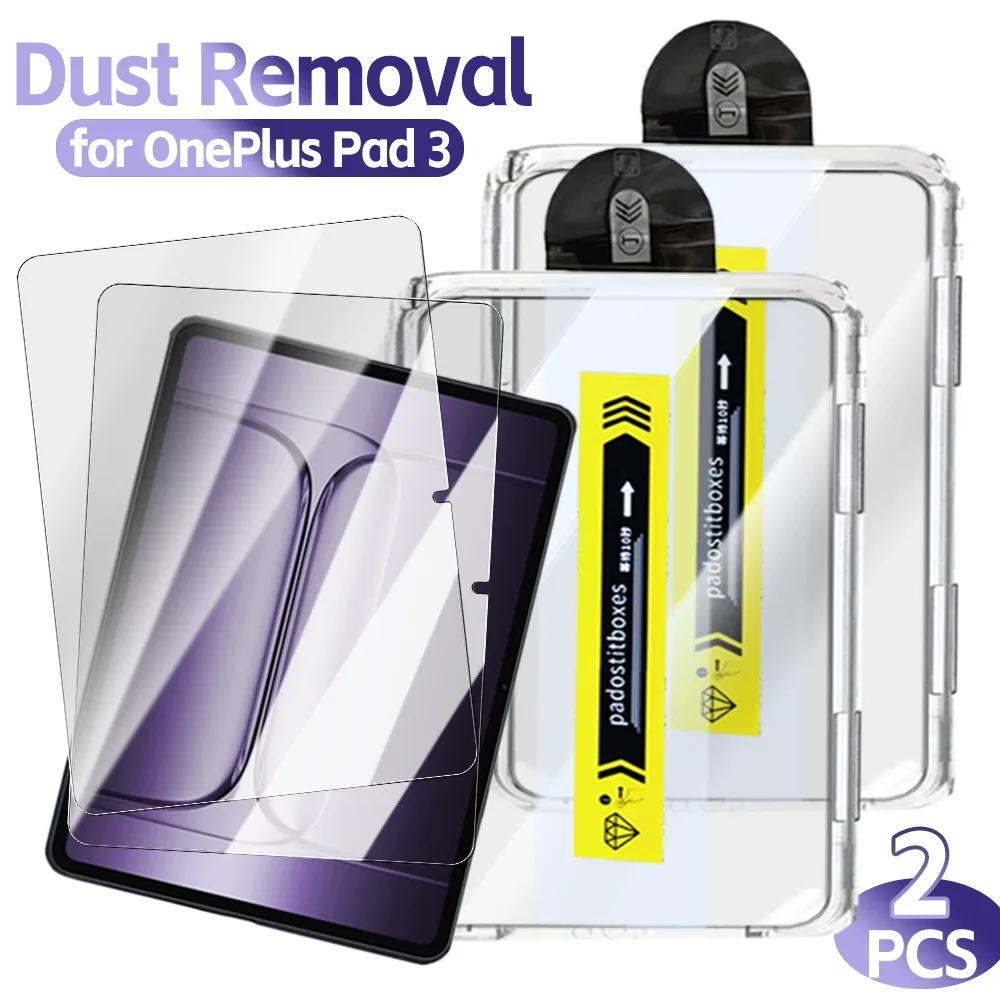 

1/2 шт., простая установка закаленного стекла для OnePlus Pad 3, 13,2-дюймовая защитная пленка для экрана, твердость 9H, защита от царапин, пленка для удаления пыли для планшета