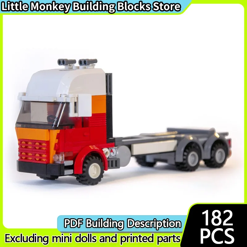 シティカーモデル MOC 組み立てブロック コンテナ輸送トラック モジュール式テクノロジー 子供向けホリデーギフト 組み立ておもちゃセット