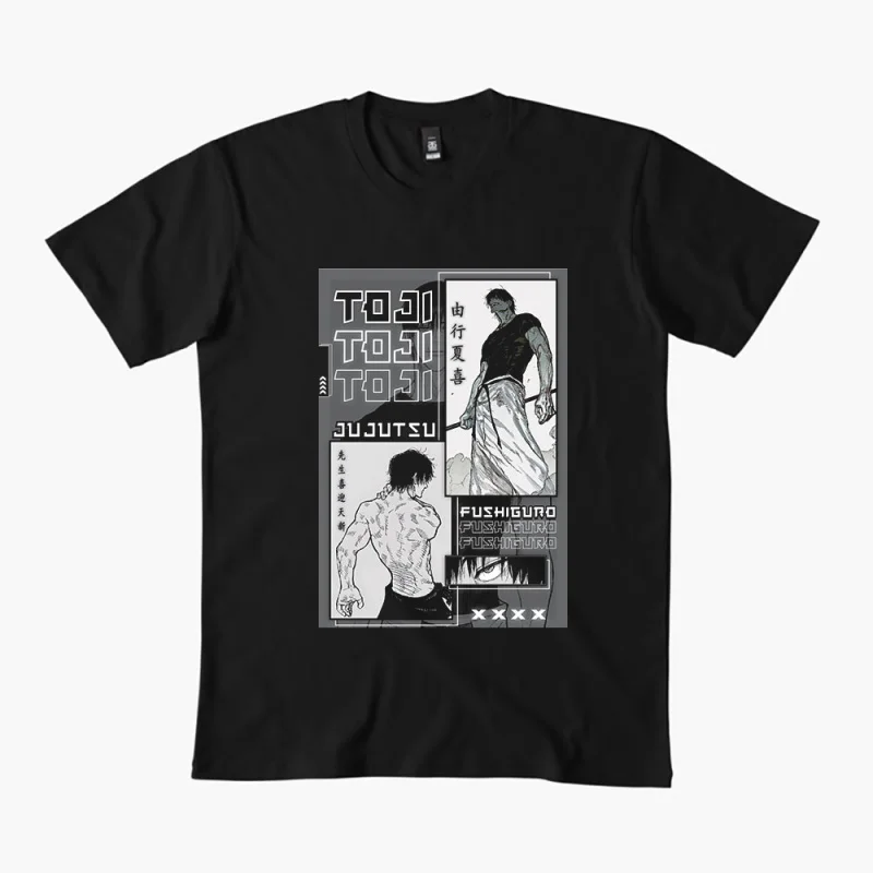 

0309 Toji Fushiguro Anime T shirt Jujutsu Kaisen Manga Men's print Graphic Tee Shirt 100% cotton Y2K clothes All size tops S-6XL