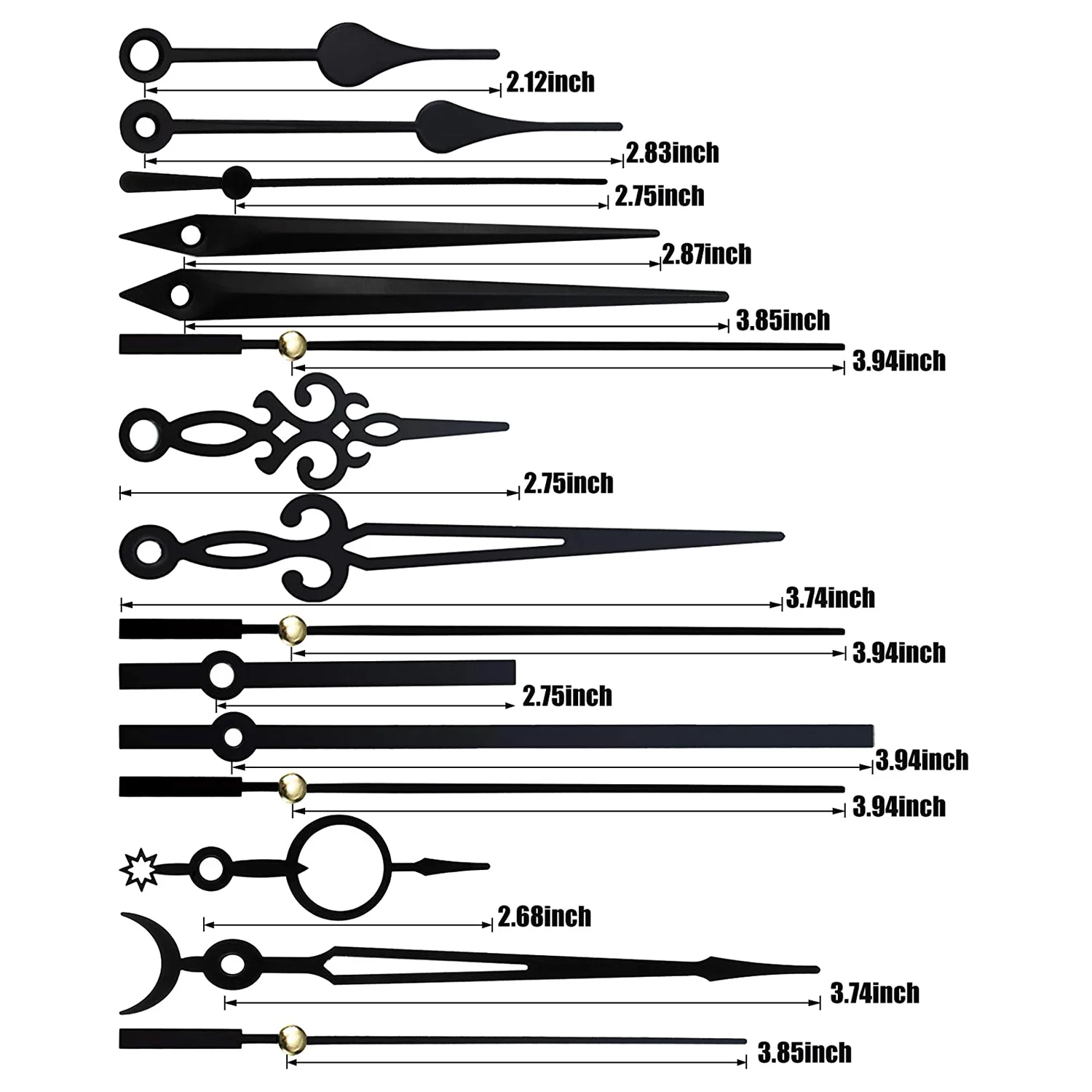 14 Styles Clock Movement Mechanism,Non-Ticking Clock Hands,DIY Repair Parts Replacement for Clock RepairJAS