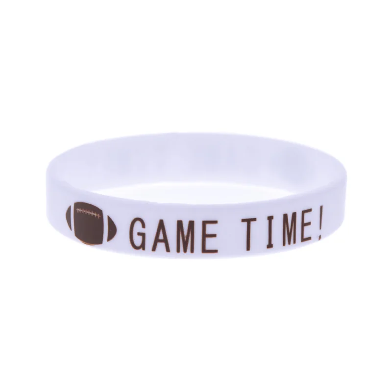 50 Stück Rugby-Armbänder aus Silikon mit aufgedrucktem Logo, Sportliches Design, Gummiarmband, Erwachsenengröße, 5 Farben – Detail 6