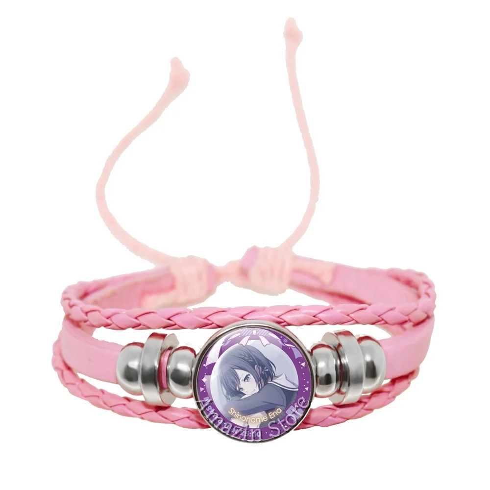 Pulsera Rosa de 18mm MORE MORE JUMP! Vivid BAD SQUAD Wonderlands×Showtime Leo_need Regalo de Vidrio Hecho a Mano con Temática Musical de Dibujos Animados