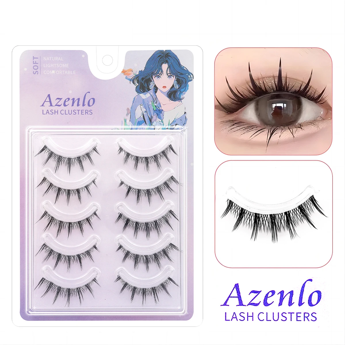 

5 Pairs False Eyelashes Japanese Style Makeup Thick Eyelash Extension Cosplay Makeup Lashes Manga Fake Eye Lashes