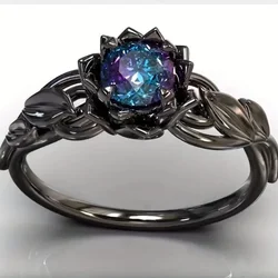 European and American New Fashion Gun Heishi Creative Rose Colored Zircon Women's Ring