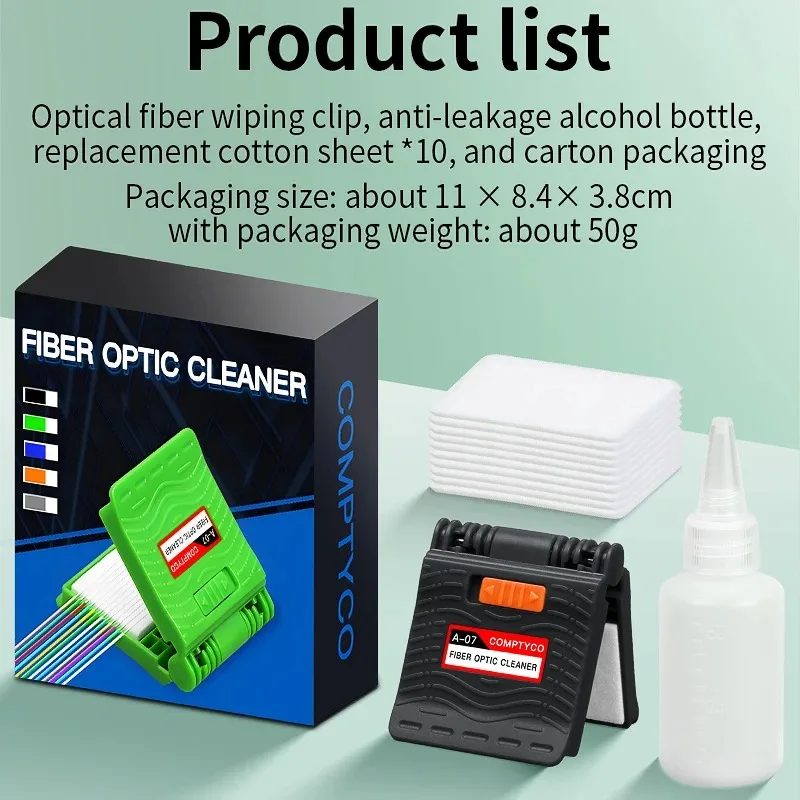 COMPTYCO A-07 Optical Fiber Core Wiping Cleaning Tool Fiber Optic Cleaner With Cleaner Cotton/Alcohol Storage Bottle (Empties)